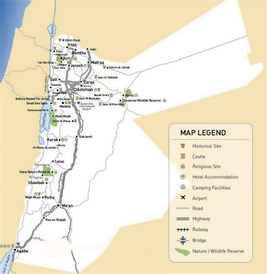 Jordan Touristenattraktionen anzeigen