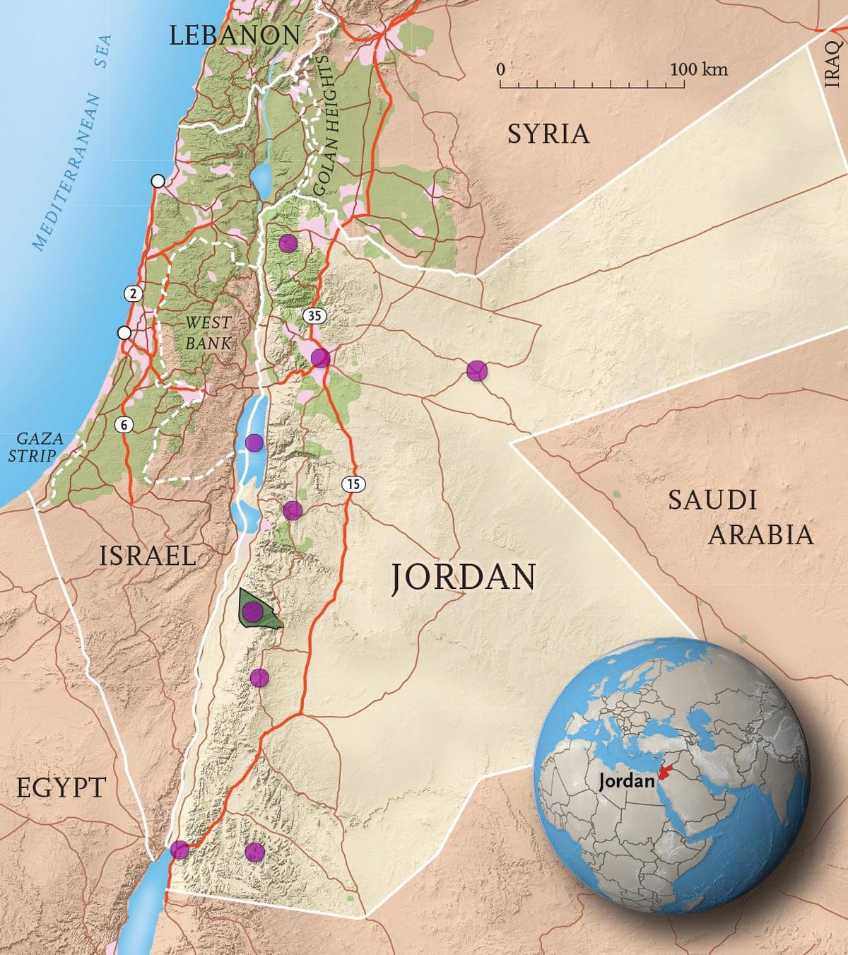 Königreich Jordanien-map