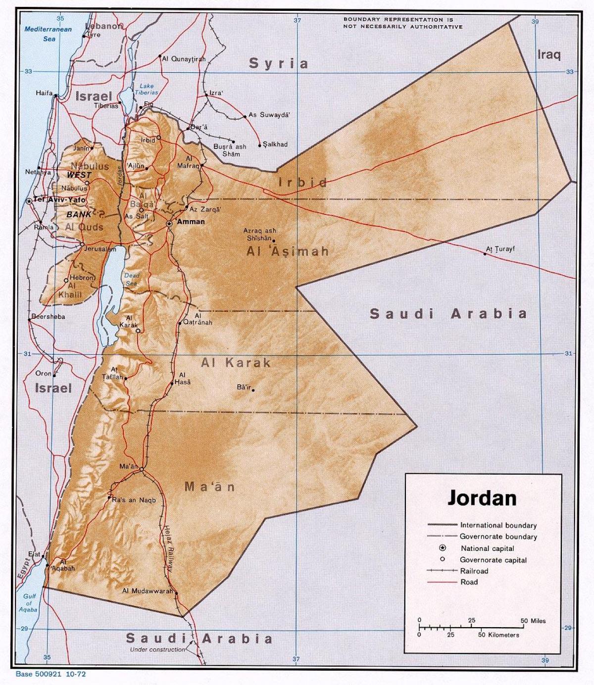 Karte mit Jordanien