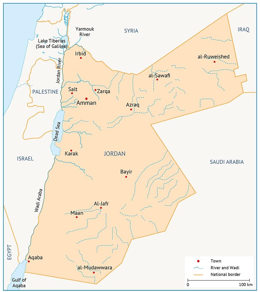 Karte von der Universität von Jordanien
