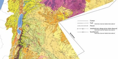 Karte von Jordanien Geologie