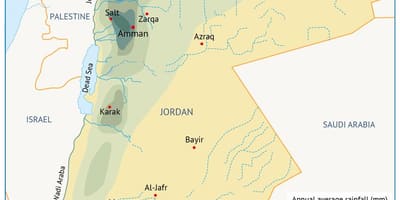 Karte von Jordanien Geographie