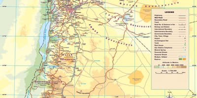 Karte physikalische Karte von Jordanien